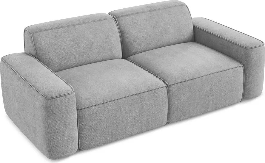 Canapea gri deschis cu tapițerie din chenille 204 cm Omao – Makamii