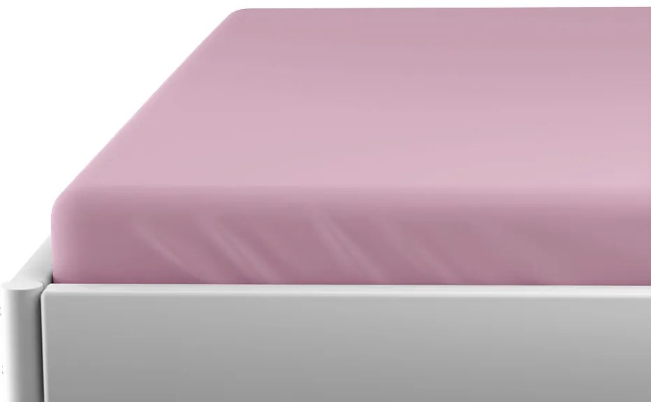 Cearsaf din bumbac jersey pentru patut copii roz 70 x 140 cm