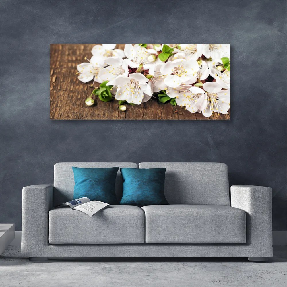 Tablou pe panza canvas Flori Floral alb