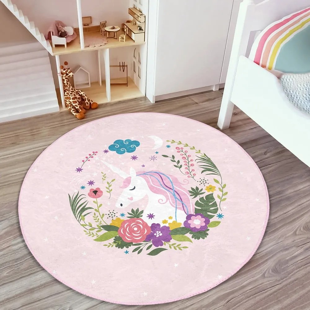 Covor pentru copii roz ø 100 cm Comfort – Mila Home
