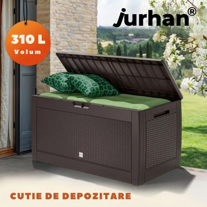 Cutie de depozitare RATO, 310L, 119x48x60cm, maro Prosperplast