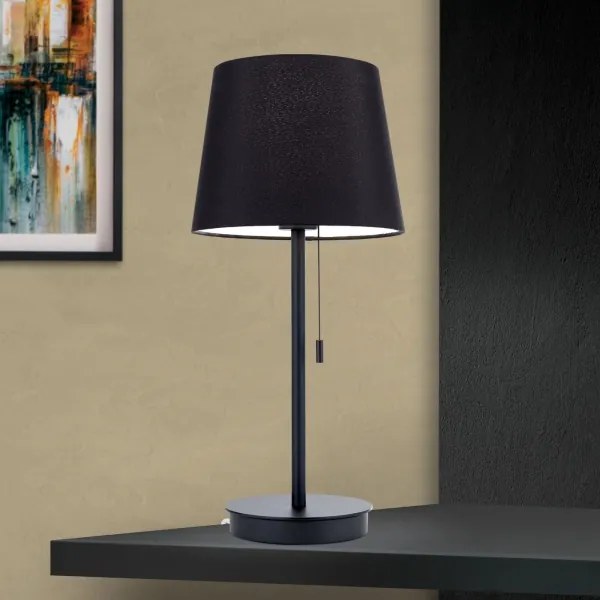 Lampă de masă cu port USB Orion LA 4-1205/1 LUDWIG 1xE27/40W/230V negru