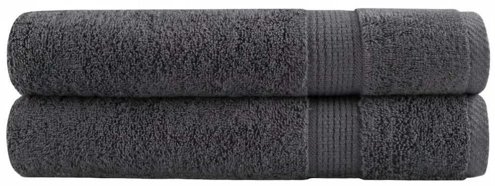 vidaXL Prosoape premium SOLUND 2 buc antracit 100x200cm 600gsm