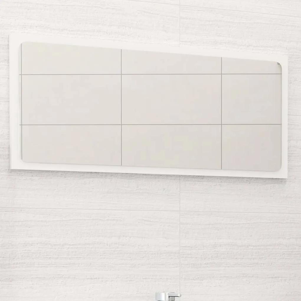 Oglinda de baie, alb extralucios, 80x1,5x37 cm, PAL