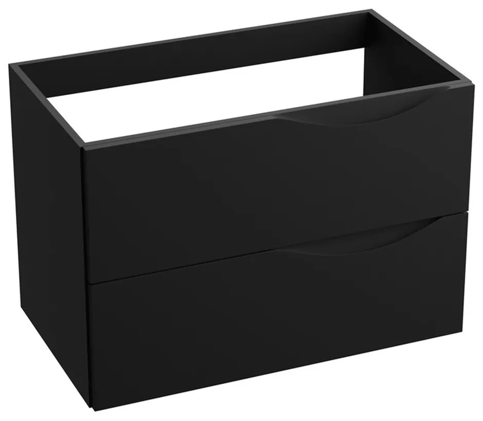 Dulap baza suspendat Rune Asger 2 sertare 80 cm negru mat