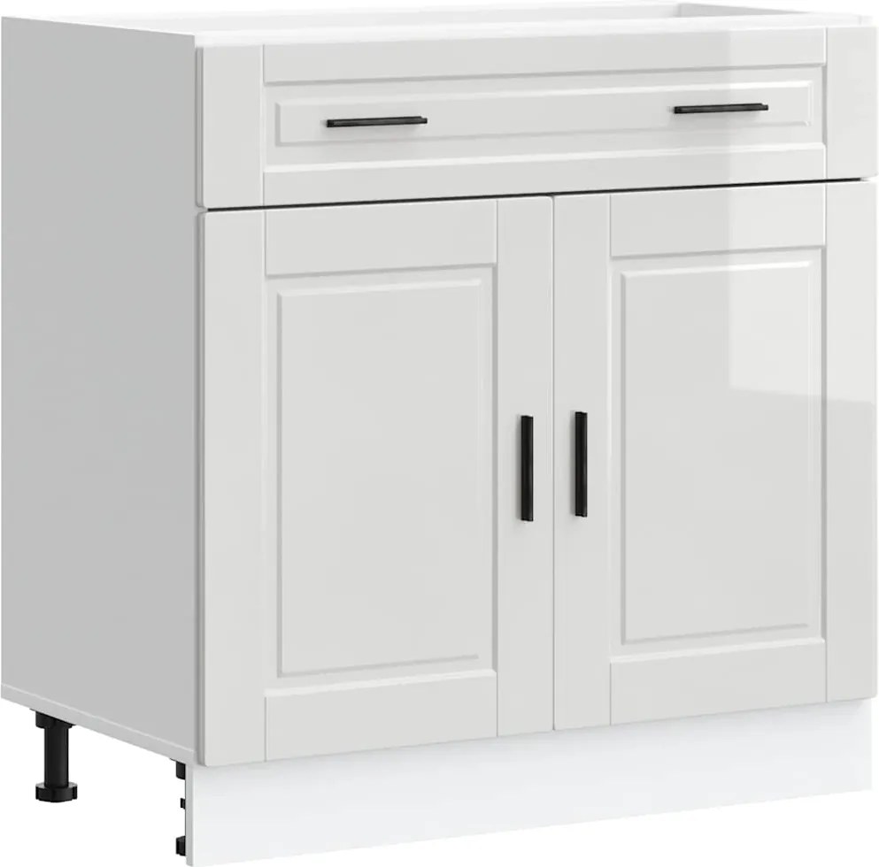 vidaXL Dulap bază de bucătărie „Porto” din lemn prelucrat alb lucios