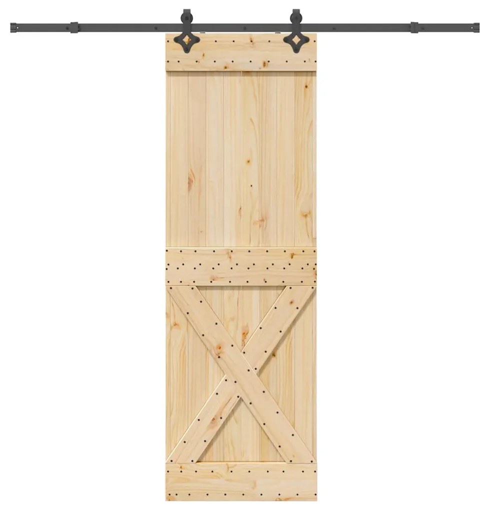 vidaXL Ușă glisantă cu set de feronerie 70x210 cm, lemn masiv de pin
