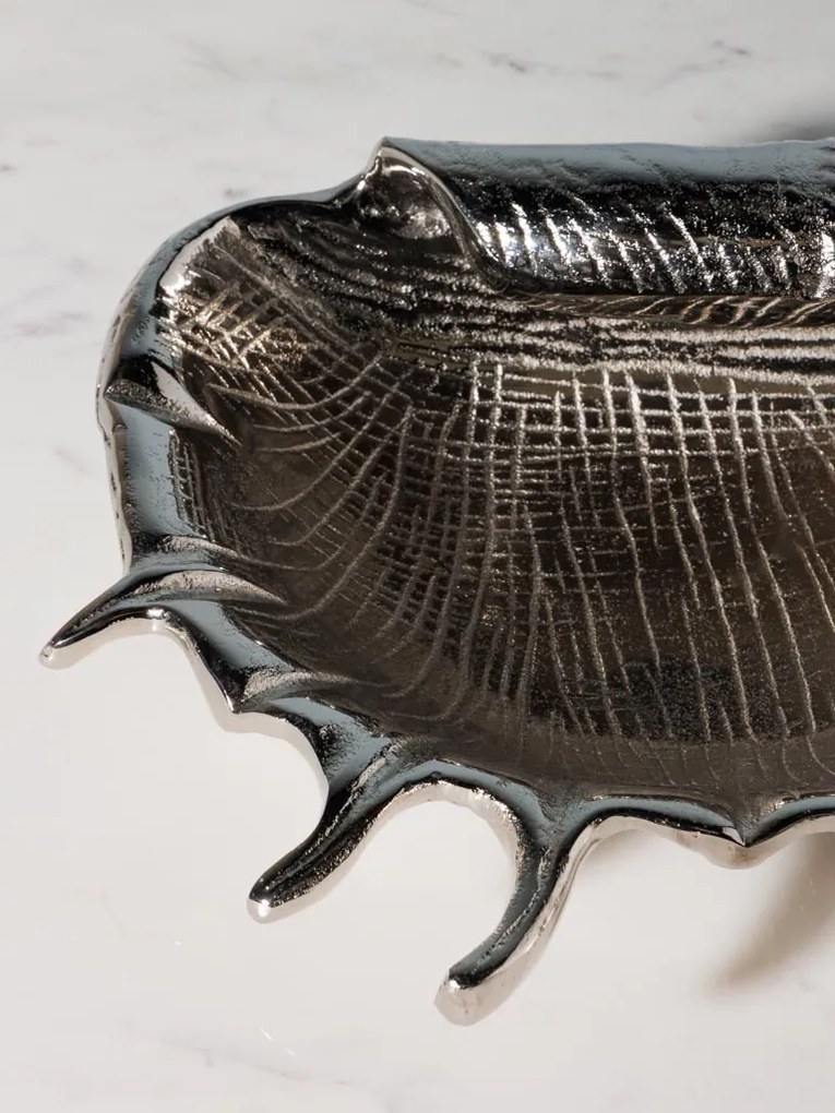 Tava decorativa argintie Shell