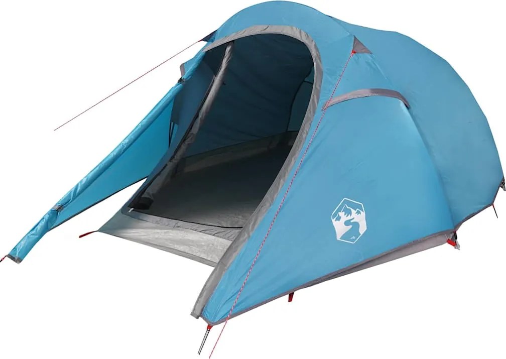 vidaXL Cort de camping pentru 3 persoane, albastru, impermeabil