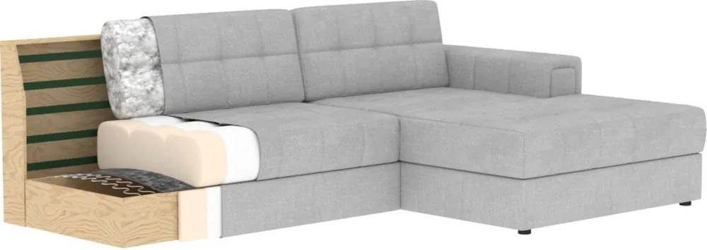 Colțar crem extensibil cu tapițerie din țesătură bouclé (cu colț pe partea dreaptă/cu șezlong) Blezalt – ELTAP