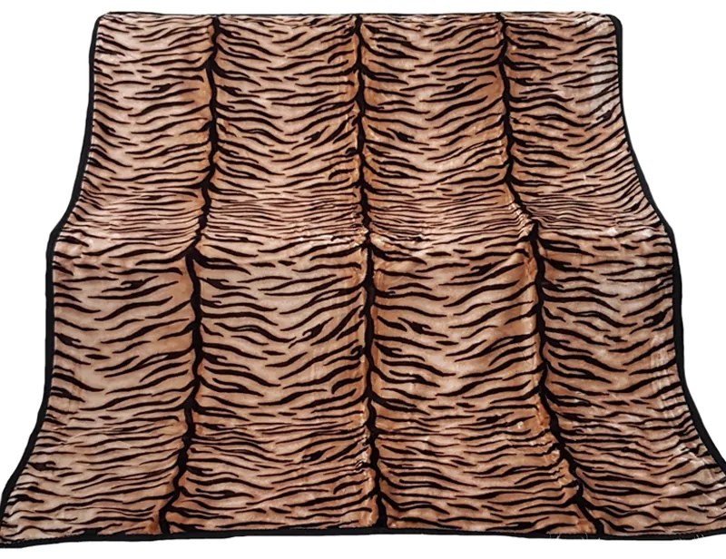 Pătură acrilică de lux modernă, culoarea maro cu model de tigru Lăţime: 160 cm | Lungime: 210 cm
