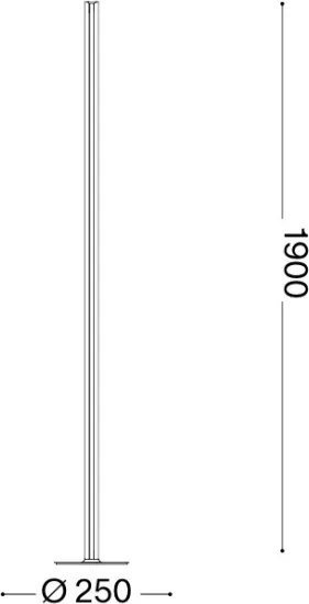 Ideal Lux - Lampă de podea DORICA LED, reglabilă, 50W/230V, CRI 90, alamă