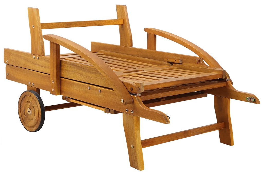 Șezlong de grădină TAMI SUN, 195,5x69x85cm, natur maro Jurhan