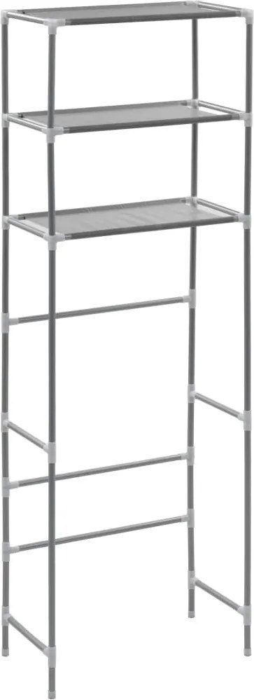 vidaXL Etajeră peste toaletă, cu 3 polițe, argintiu, 53x28x169 cm