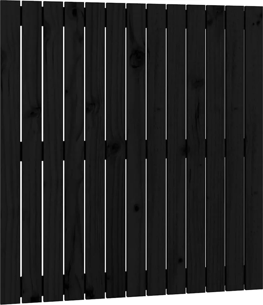vidaXL Tăblie de pat pentru perete, negru, 82,5x3x90 cm lemn masiv pin