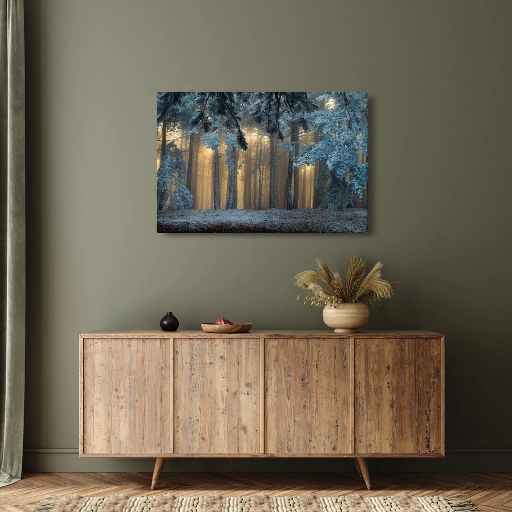 Tablou cu pădure înzăpezită (90x60 cm)