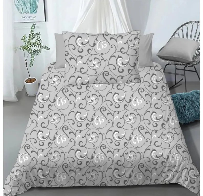 Lenjerie de pat din bumbac TRIENO gri Dimensiune lenjerie de pat: 70 x 90 cm | 140 x 200 cm