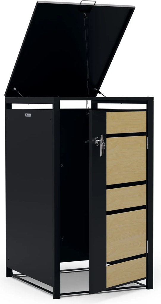 Blumfeldt BinSafe, coș de gunoi, 1 coș de gunoi, 240 l, cu încuietoare, din oțel galvanizat rezistent la intemperii