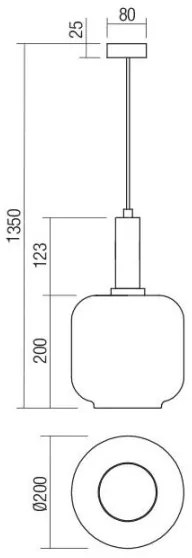 Lustră pe cablu BRINA 1xE27/23W/230V Redo 01-3213