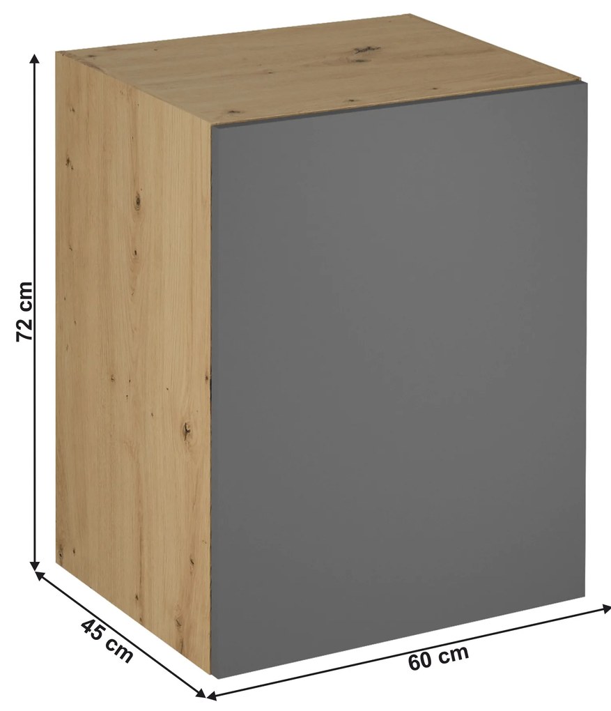 Dulap superior de bucătărie G60G Langari (stejar artisan + gri mat) (S). 1016905