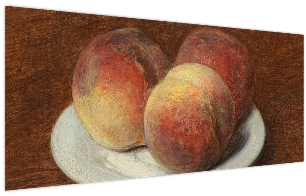 Tablou - Henri Fantin-Latour, Three Peaches on a Plate, reproducere (120x50 cm)