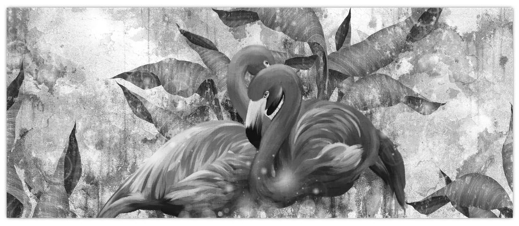 Tablou - Graffiti cu flamingo (120x50 cm)