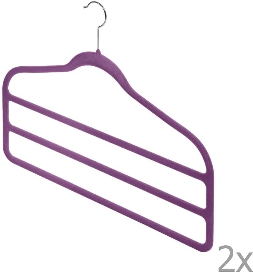 Set 2 umerașe pentru pantaloni Domopak Living, violet