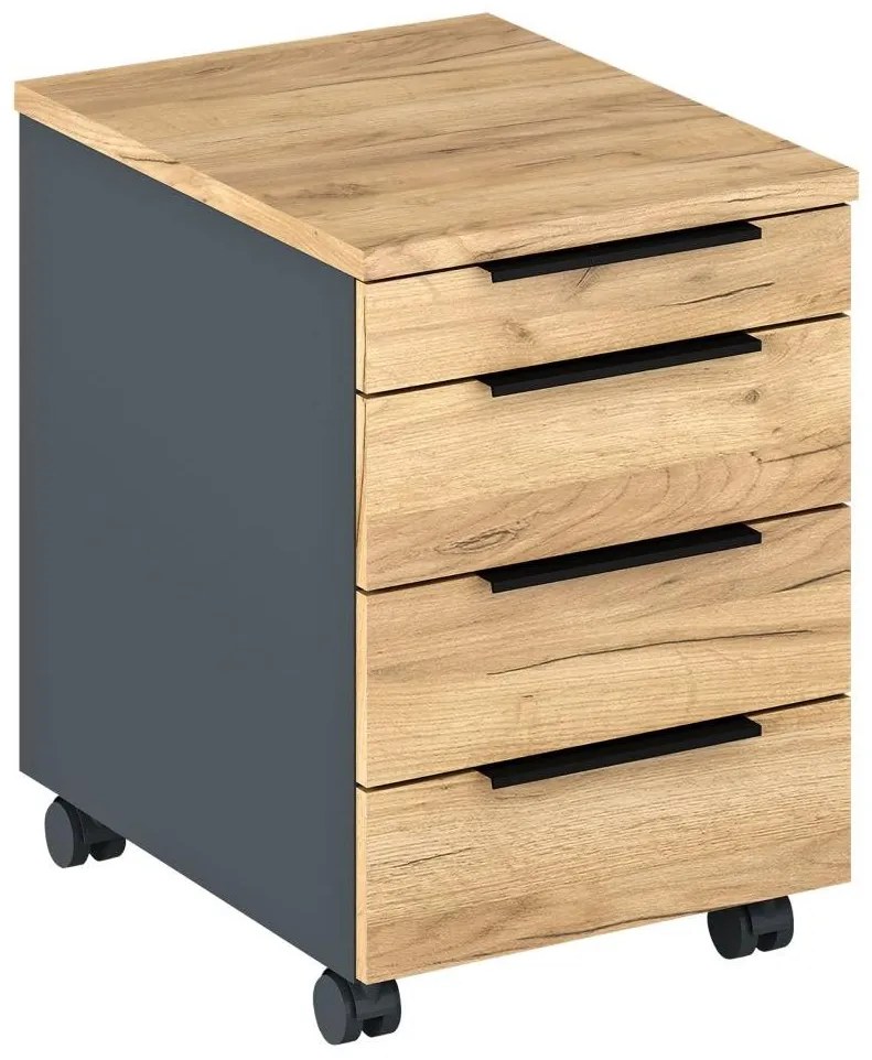 Container de birou Klodeka 6 (grafit + stejar artisan) . 1097179