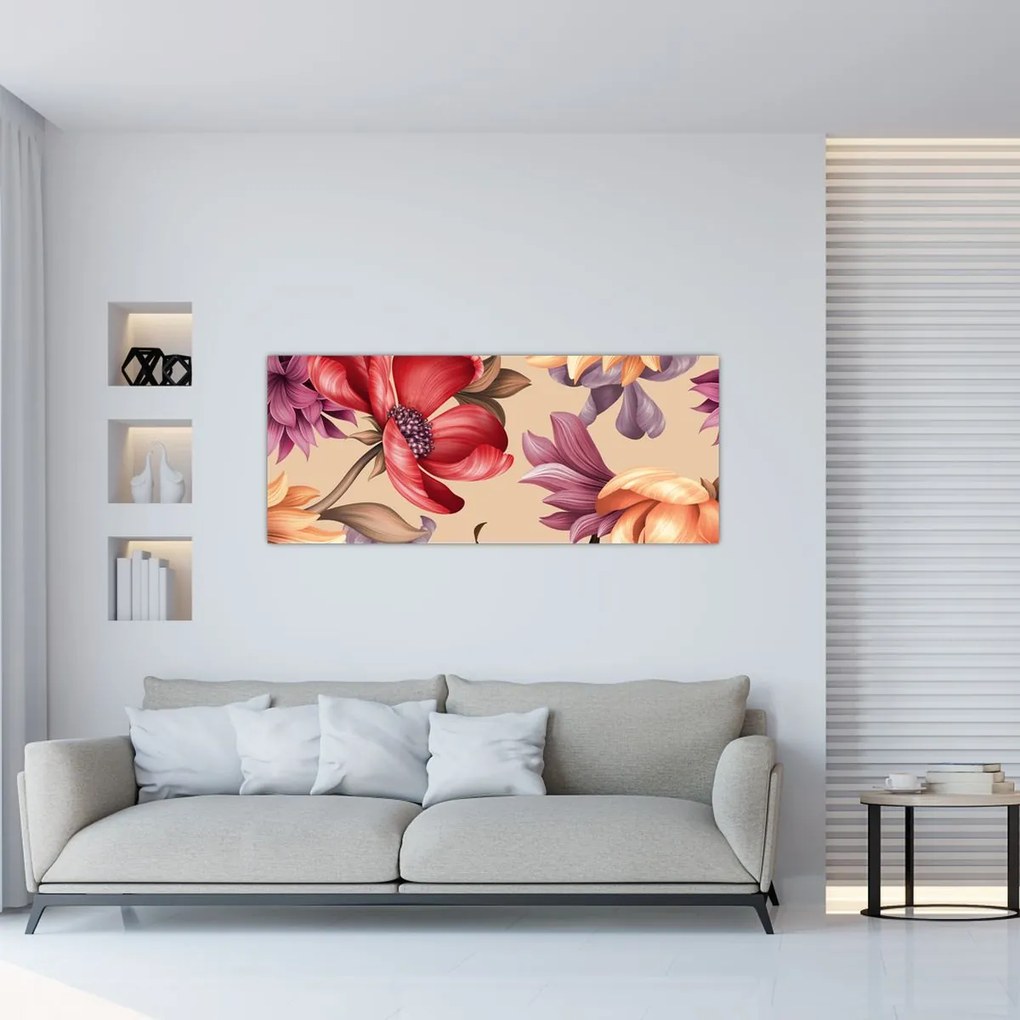 Tablou - Flori de epocă (120x50 cm)