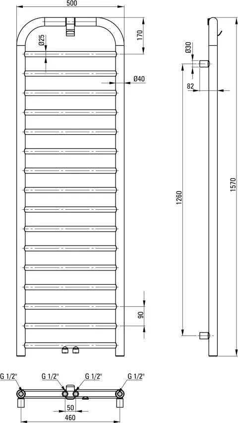 Silia Calorifer baie - înălțime 157 cm AGI_DG51