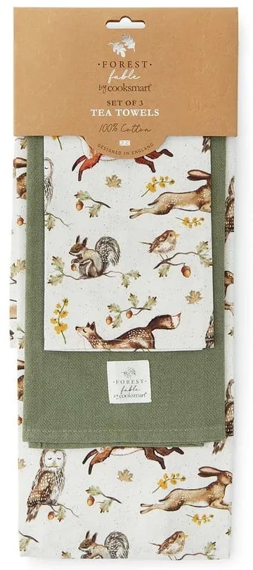 Prosoape de vase 3 buc. din bumbac 45x65 cm Forest Fable – Cooksmart ®
