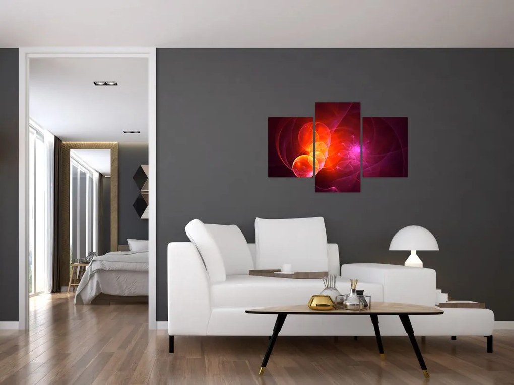 Tabloul modern cu abstracțiune roz (90x60 cm)