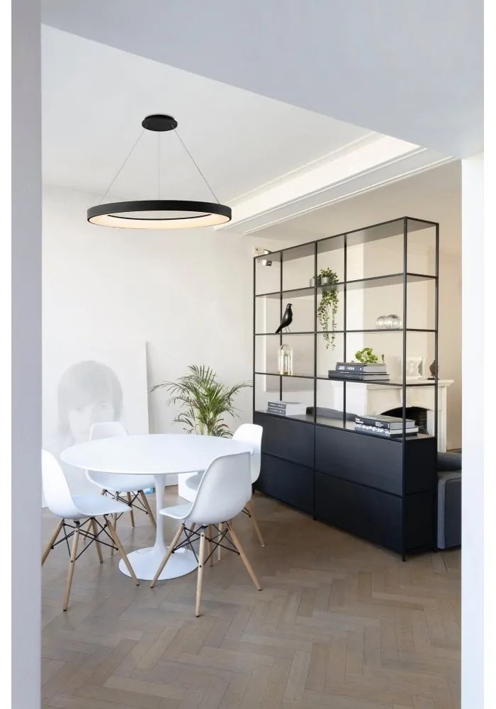 Lustra LED cu telecomanda design circular NISEKO II Black 90cm