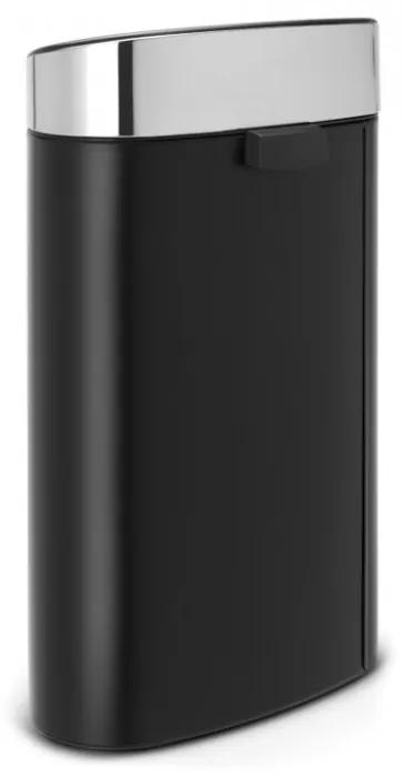 Coș de gunoi Brabantia Touch Bin New 40L, Matt Black, capac metalic 650530