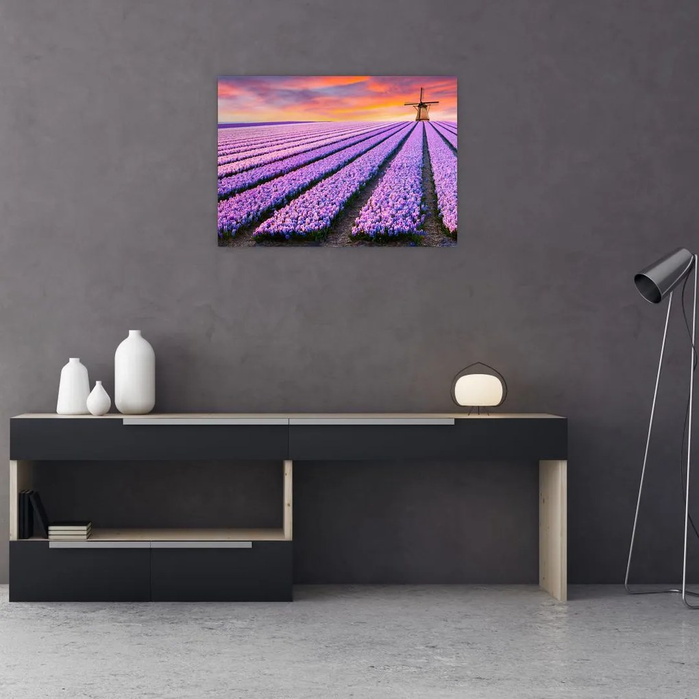 Tablou - ferma cu flori (70x50 cm)