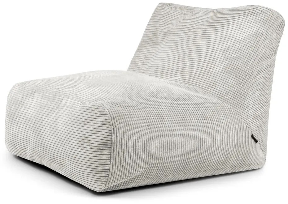 Fotoliu bean bag crem cu tapițerie din catifea reiată Tube 100 – SLOWDOWN