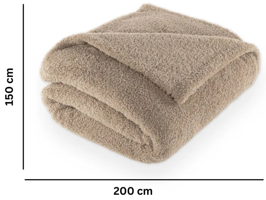 Pătură taupe din micropluș/cocolino 150x200 cm Cocoon – Tiseco Home Studio