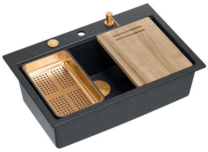 Chiuveta din granit MARC 110 WORKSTATION negru metalic