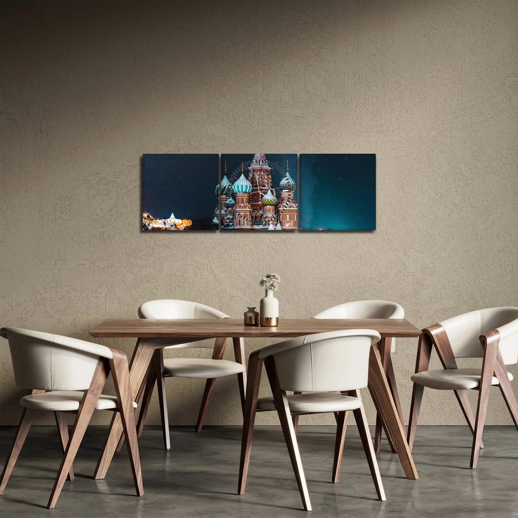 Tablou construcției din Rusia (cu ceas) (90x30 cm)