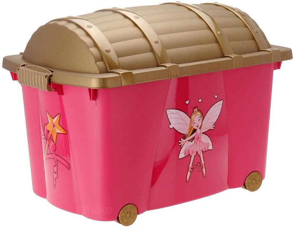 Cutie de depozitare cu capac pentru jucarii Emako Princess, 57 L
