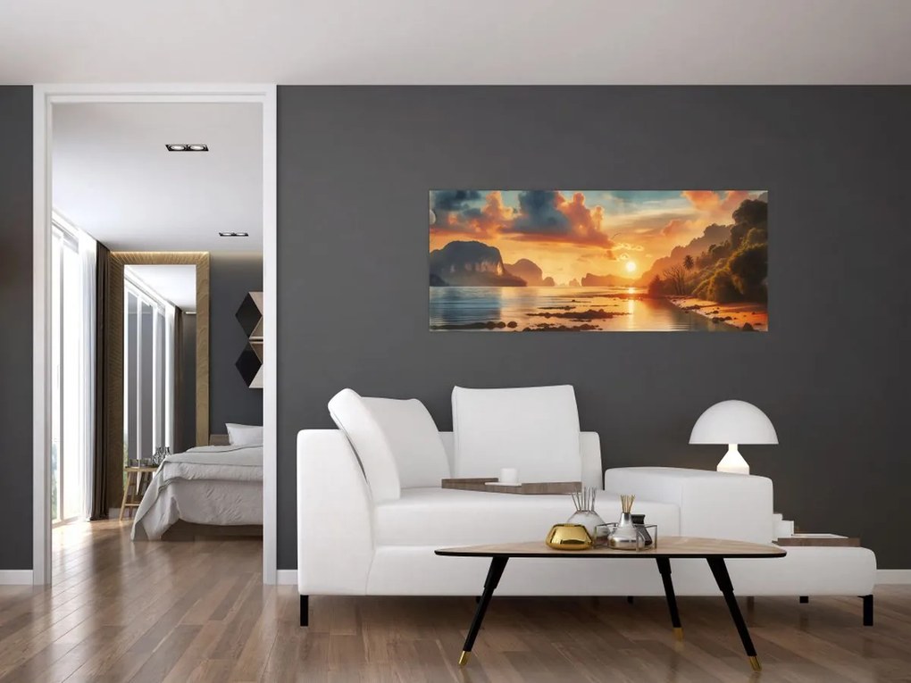 Tablou - Priveliște de pe plajă (120x50 cm)