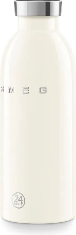 Sticla termos SMEG Clima 50's Style WBF01CR, 500 ml, Inchidere ermetica, Pereti dubli, Otel inoxidabil 18/8, Crem