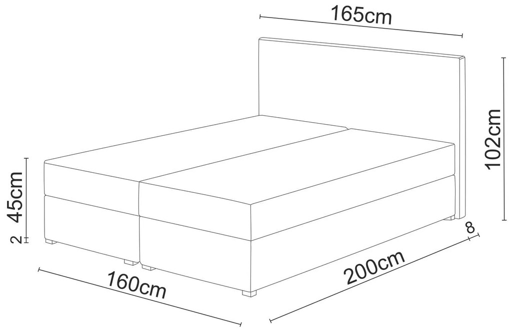 Pat matrimonial Boxspring 140 cm Fade 4 (bej) ( cu saltea și sp. depozitare). 1046516