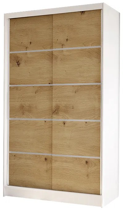 Dulap de haine Delana IV (Alb + Stejar artisan). 1047534