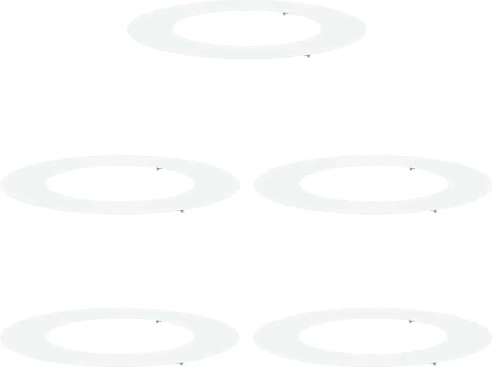 vidaXL potrivit pentru inele de copac plat 5 pcs Alb Ø50 / 80 cm Oțel