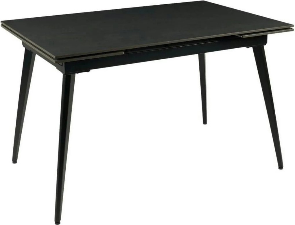 Masa extensibila REEF, negru, ceramica/metal, 120/180x80x76 cm