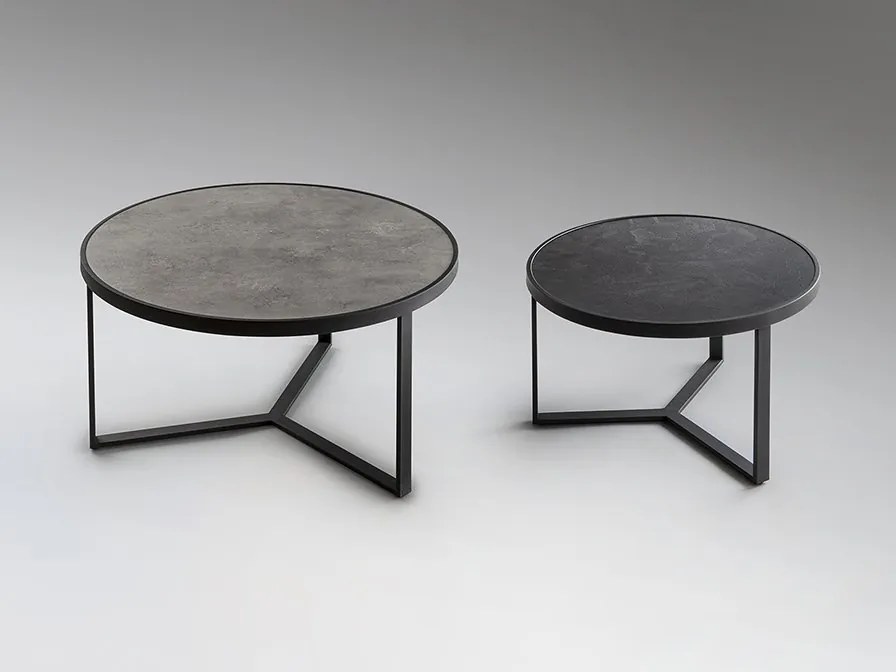 Set de 2 Masute de cafea design modern Naira gri/piatra neagra