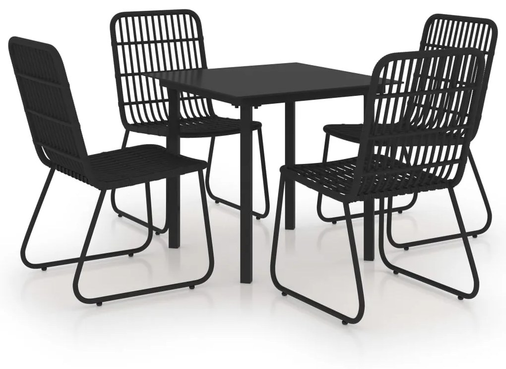 3060250 vidaXL Set mobilier de exterior, 5 piese, poliratan și sticlă