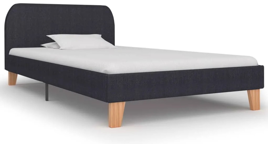 vidaXL Cadru de pat, gri închis, 90 x 200 cm, material textil