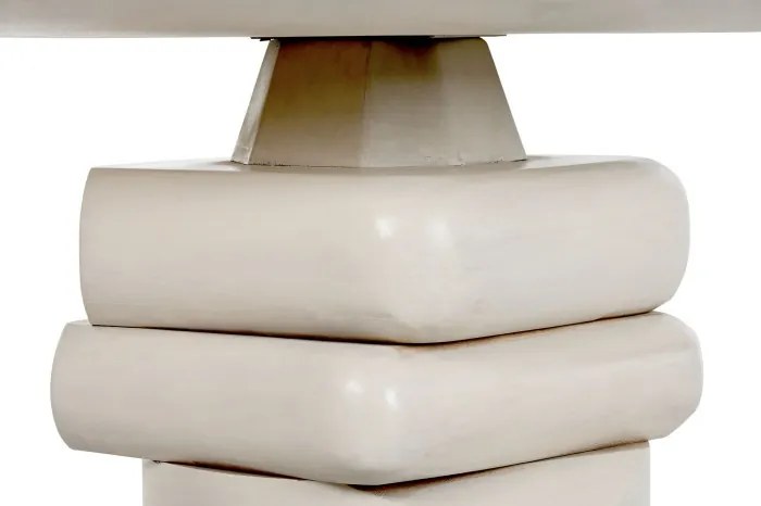 Măsuță de cafea rotundă din lemn de mango, alb, cu bază din volume suprapuse, finisaj mat, 39 x 80 cm, „Lerano” – Ethnic Collections